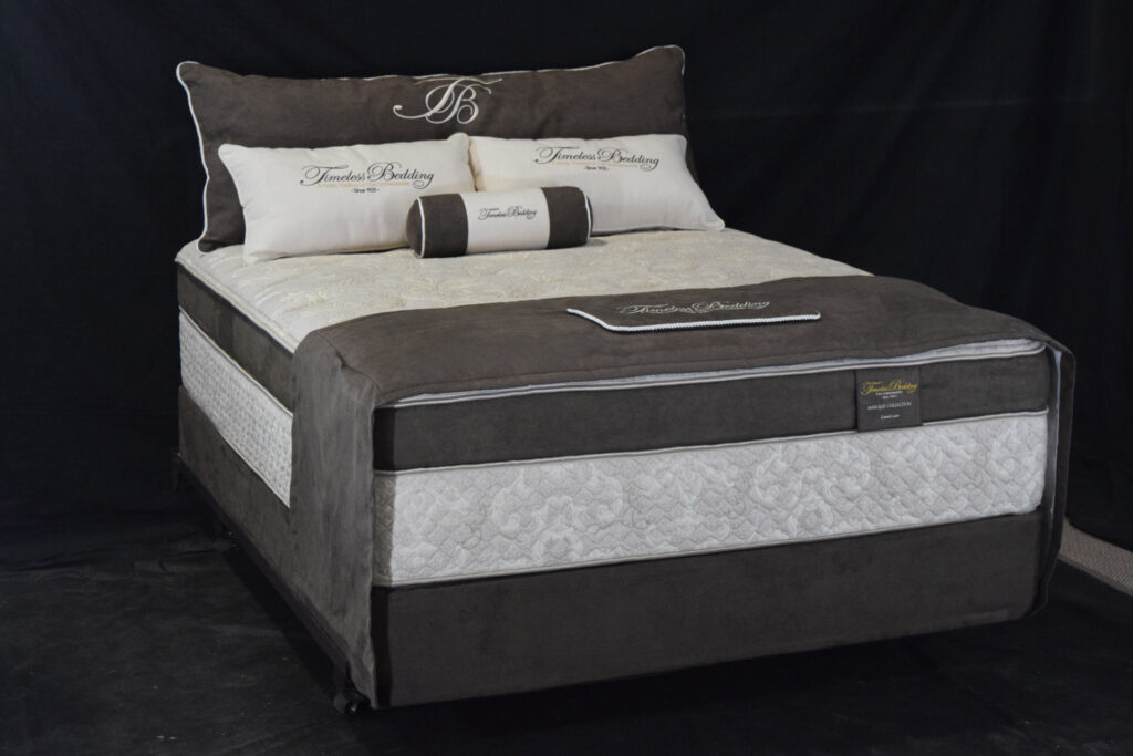A finished Timeless Bedding Grand Luxe mattress set